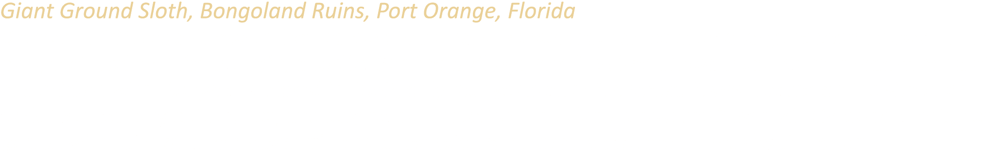 Giant Ground Sloth, Bongoland Ruins, Port Orange, Florida Opened in 1948 as a dinosaur themed adventure park, Bongola...