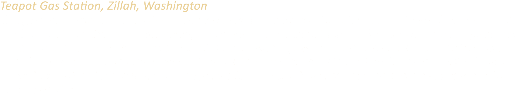 Teapot Gas Station, Zillah, Washington This gas station was built in 1922 as a commentary on the Teapot Dome Scandal ...